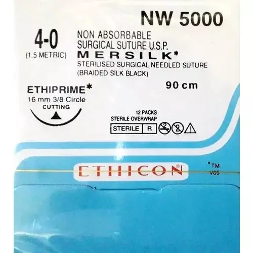 Ethicon Mersilk #4-0 Black Braided Suture
