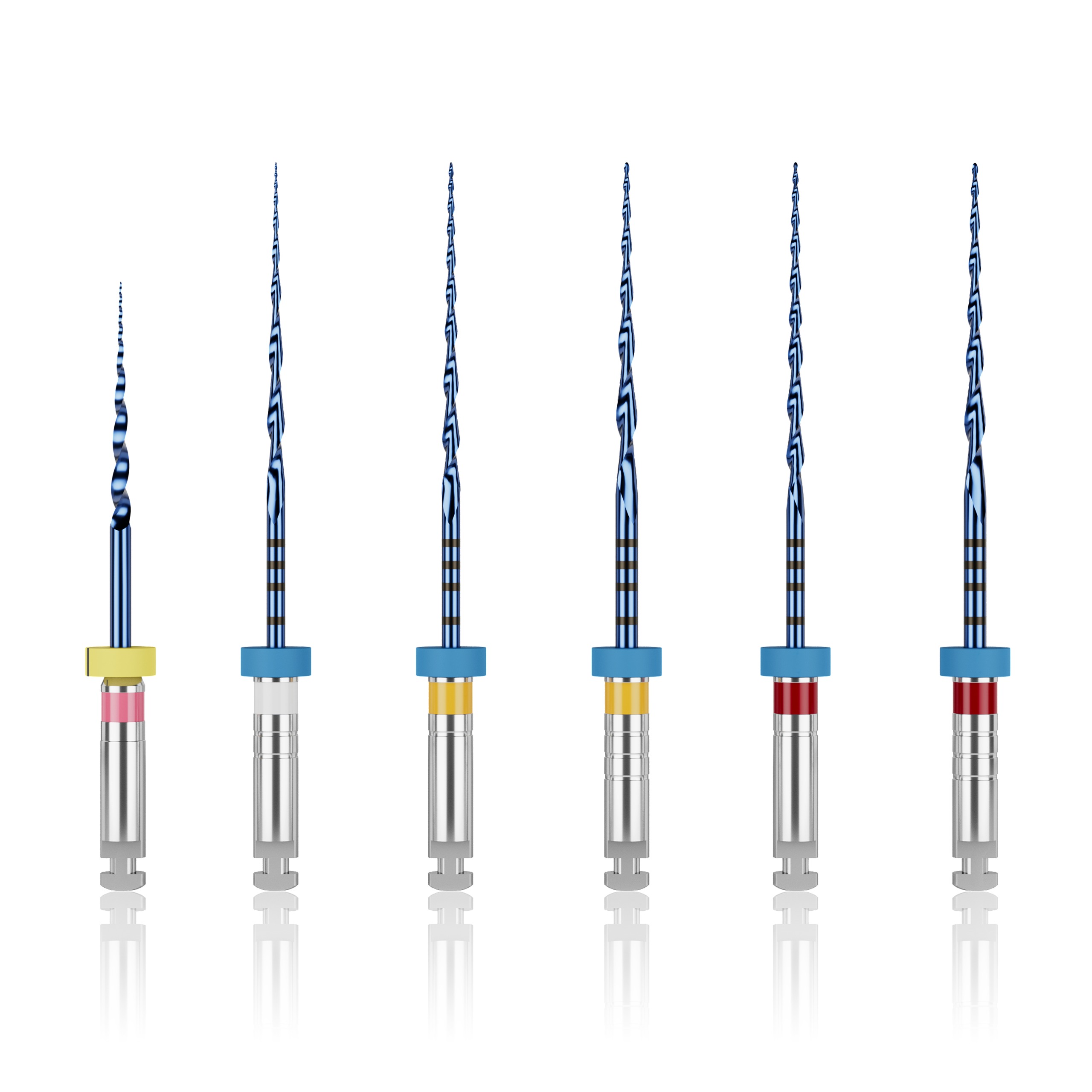 Waldent S-Blue Rotary Files All-In-One Assorted 25mm Pack OF 6