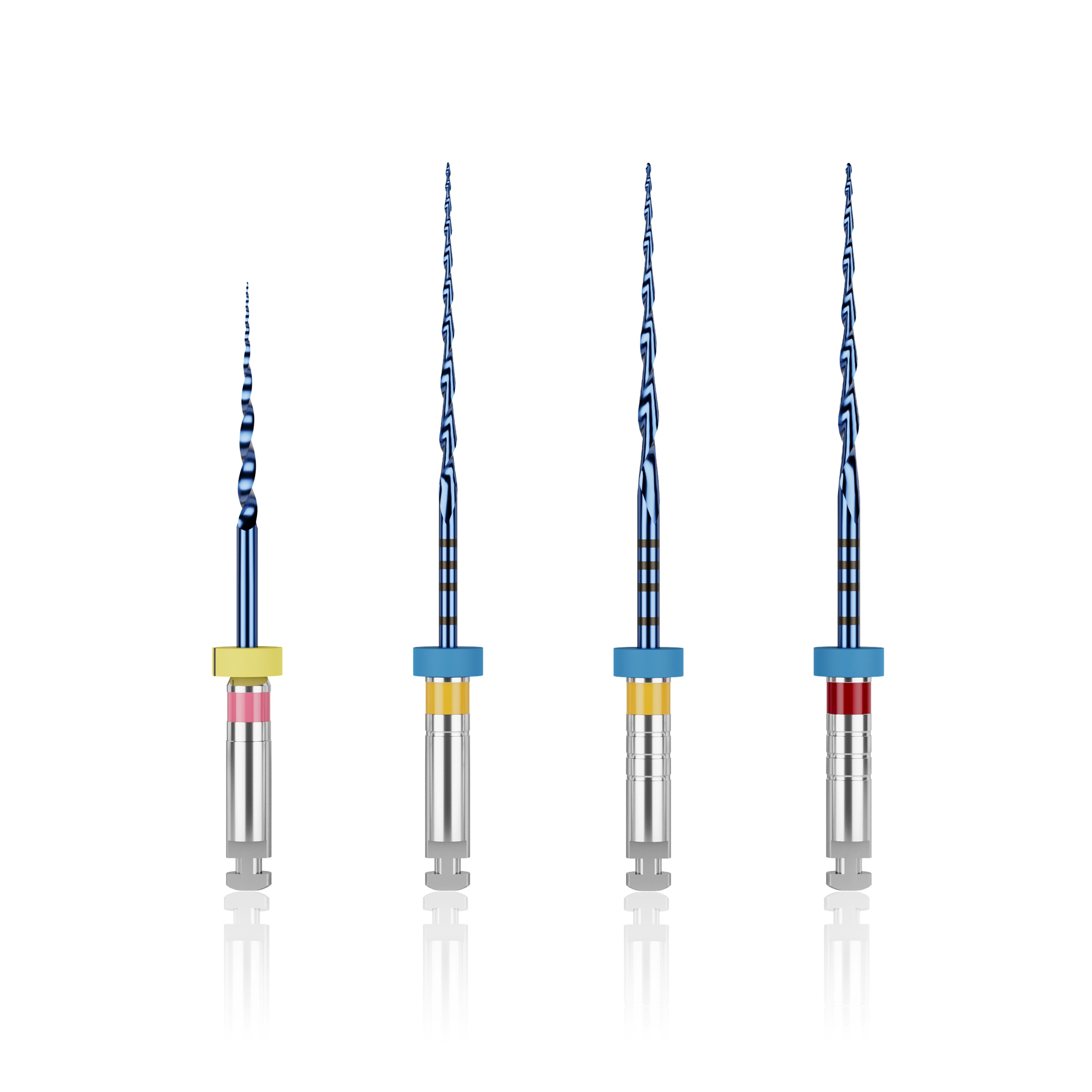 Waldent S-Blue Rotary Files Assorted 25mm Pack For Wide Canals (Pack Of 4)