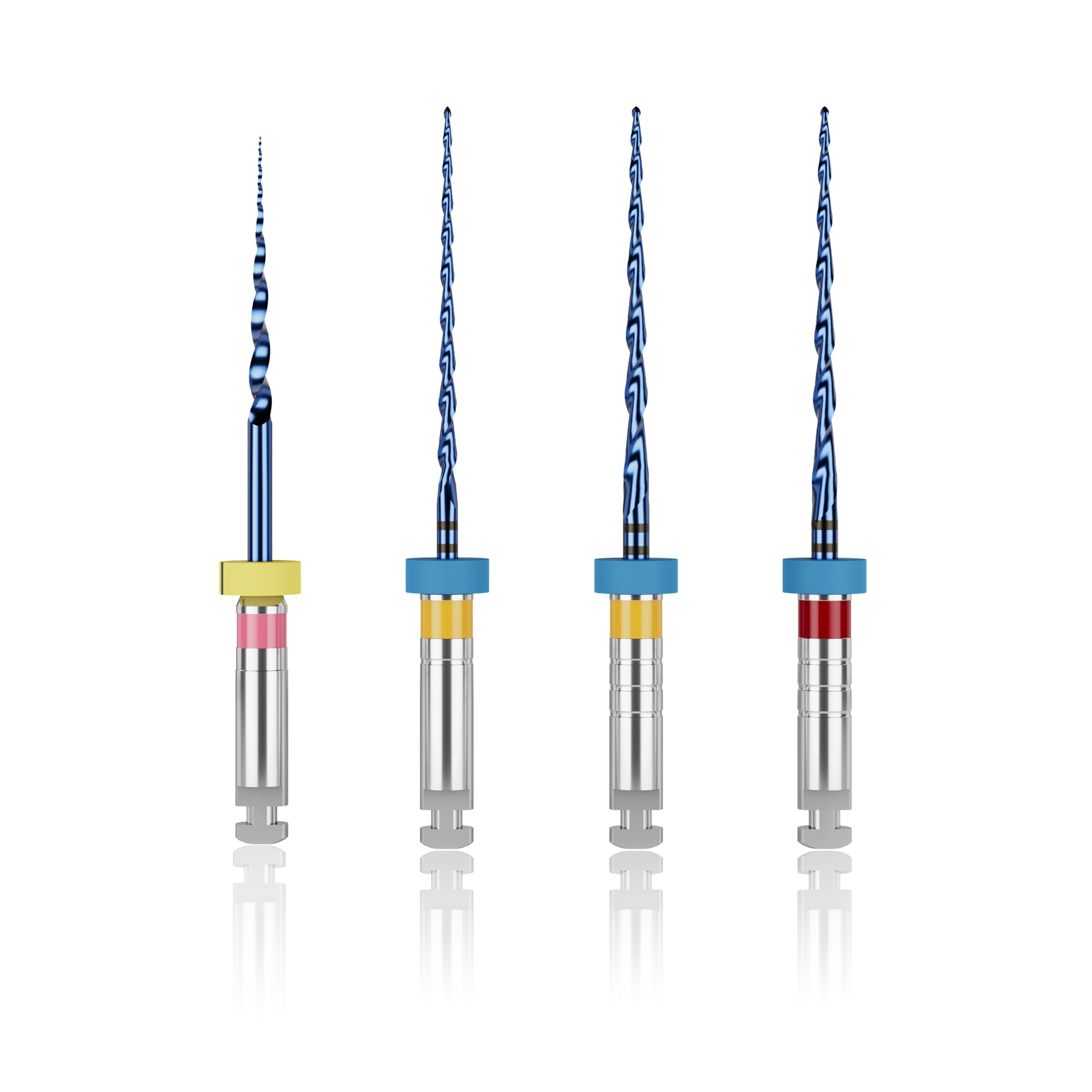 Waldent S-Blue Rotary Files Assorted 21mm Pack For Wide Canals (Pack Of 4)