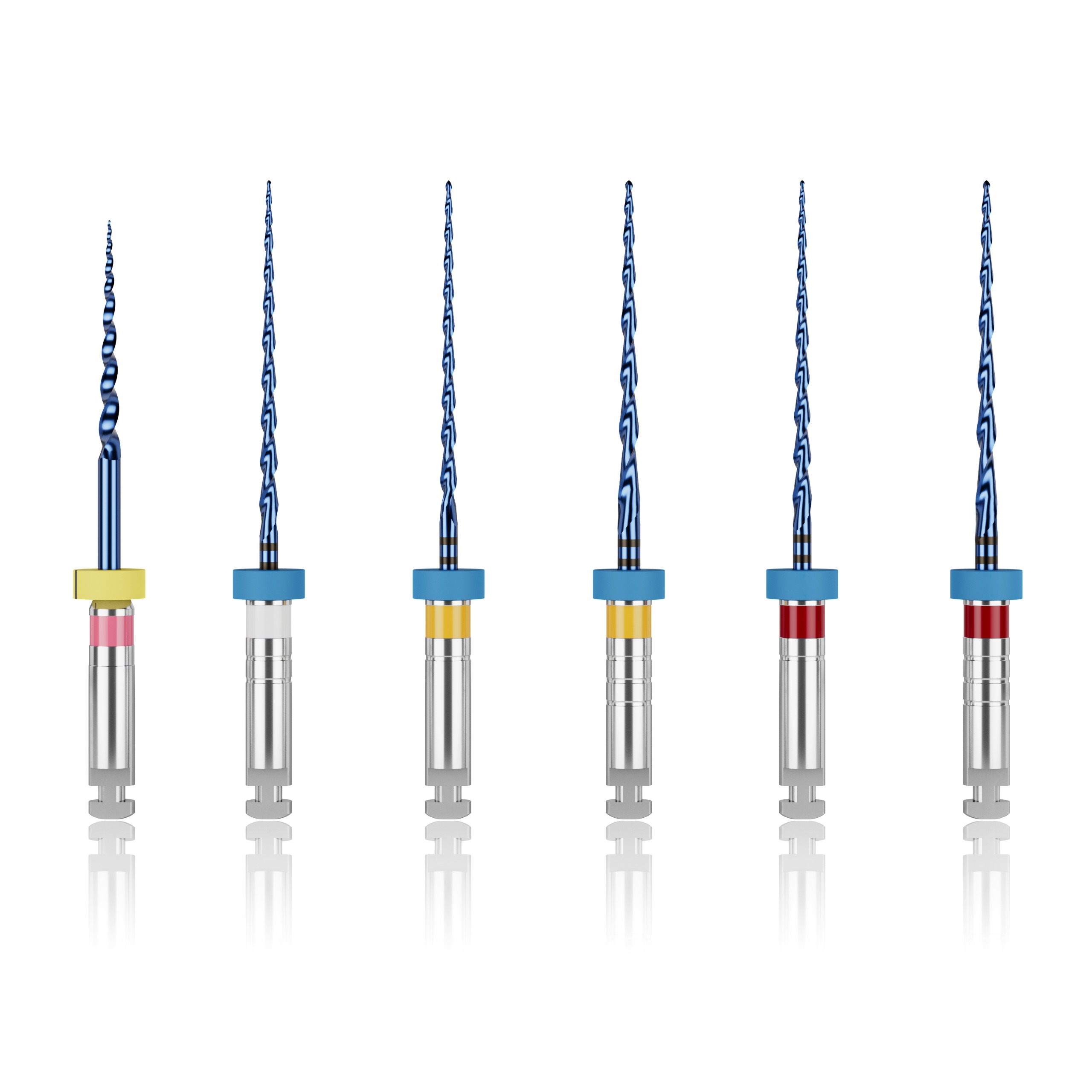 Waldent S-Blue Rotary Files All-In-One Assorted 21mm Pack OF 6