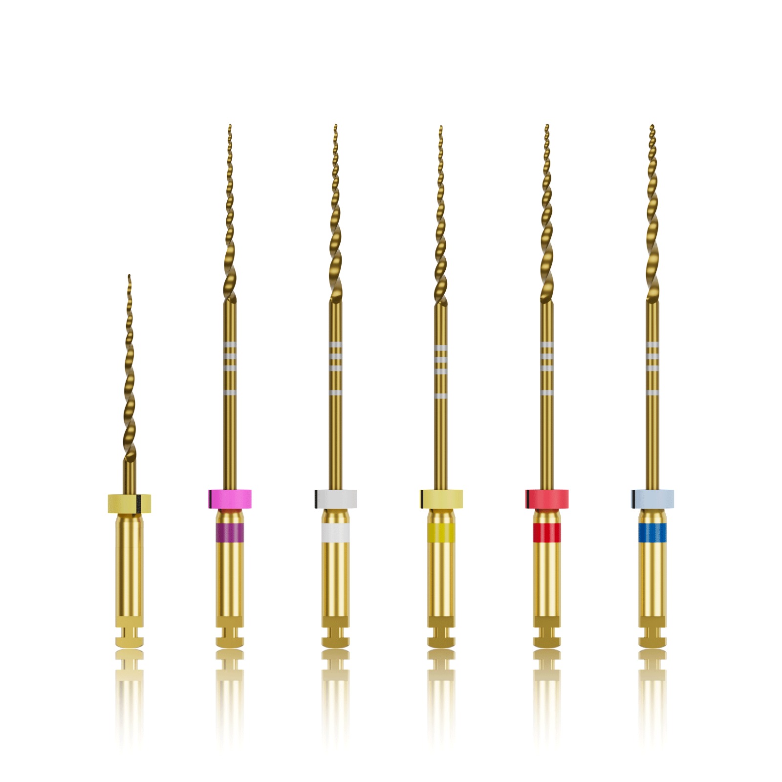 Waldent Premium Taper Gold Rotary Files 31mm Assorted SX-F3