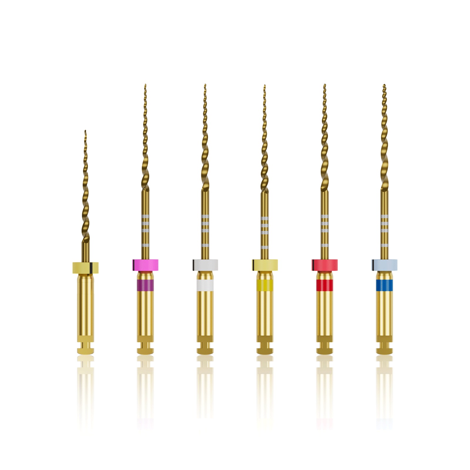 Waldent Premium Taper Gold Rotary Files - 25mm Assorted SX-F3