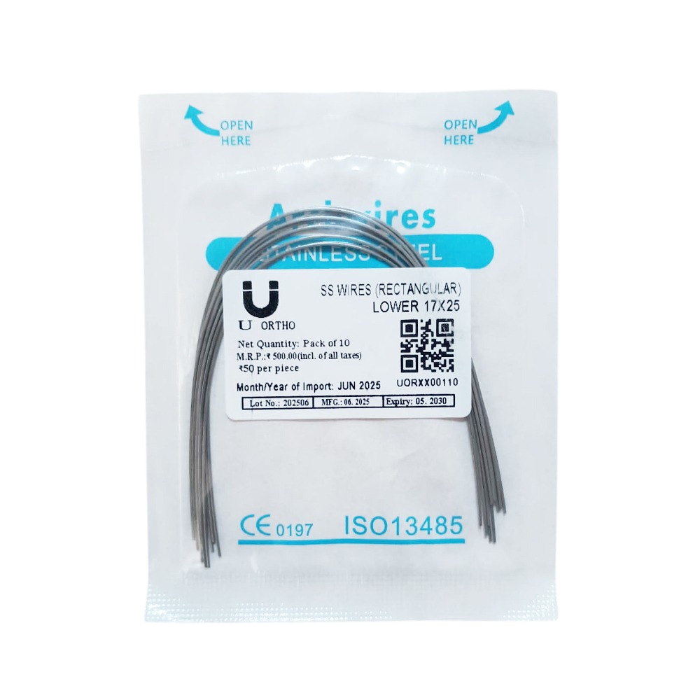 U Ortho Ss Wires (Rectangular) Lower 17 x 25