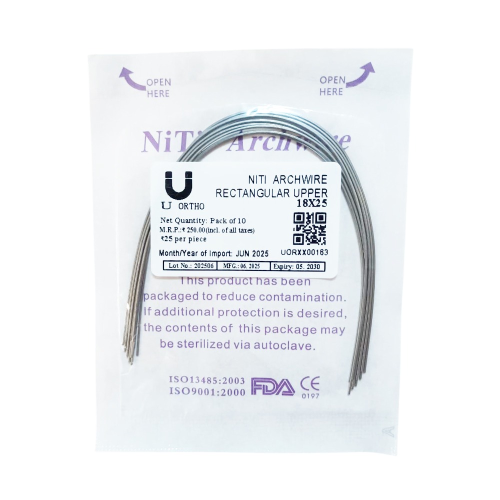 U Ortho NiTi Archwire - Rectangular Upper #18x25