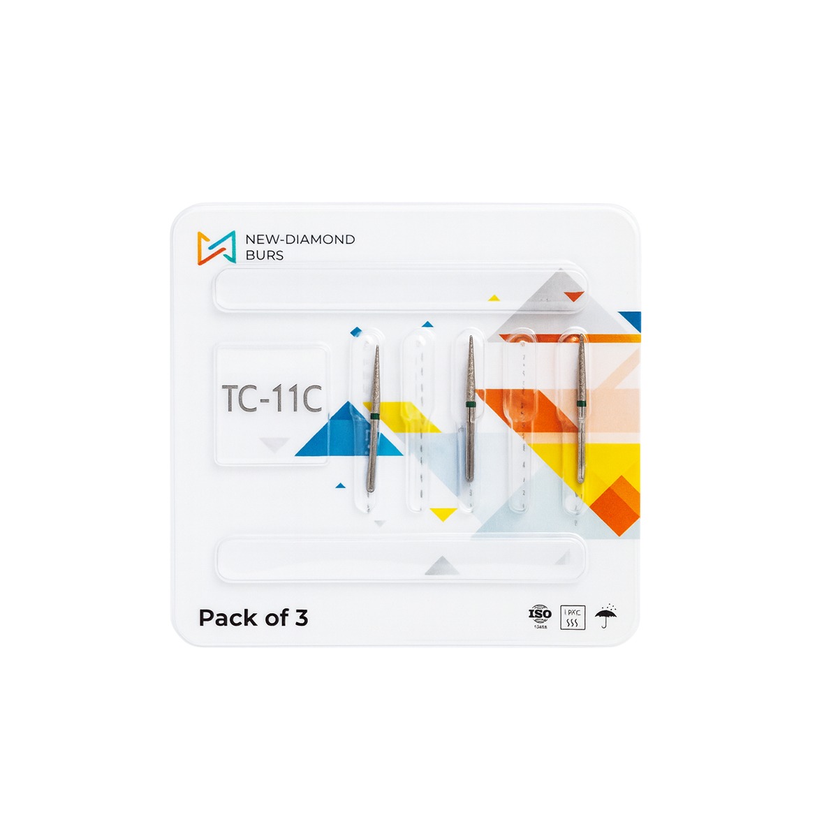 NewDiamond Tapered Cone FG Diamond Bur TC-11C (Pack Of 3)