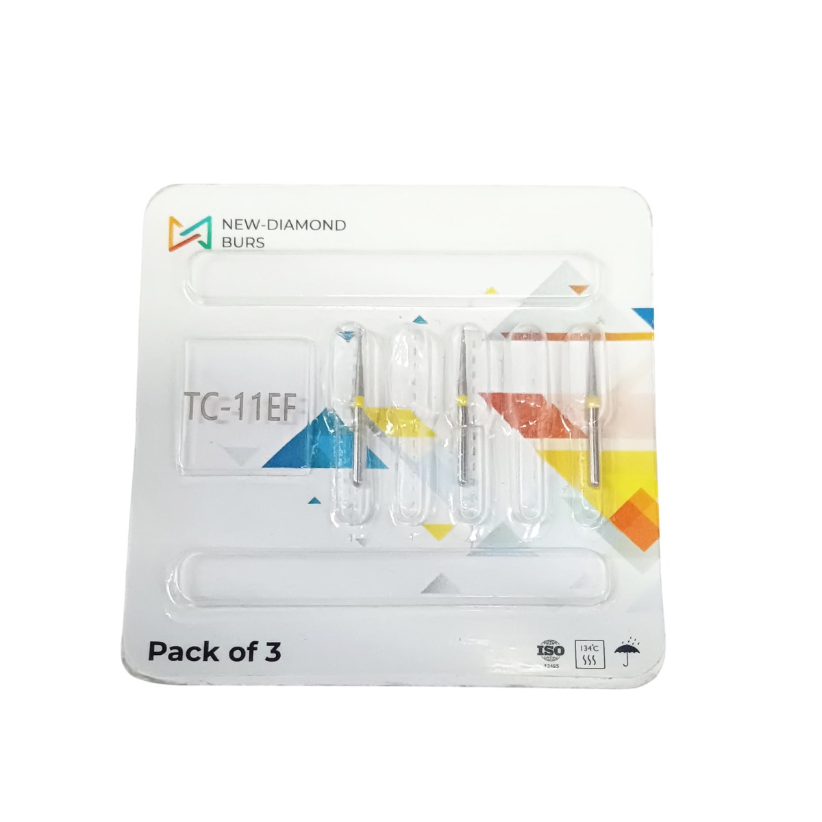 NewDiamond Tapered Cone Diamond Bur TC-11EF (Pack Of 3)