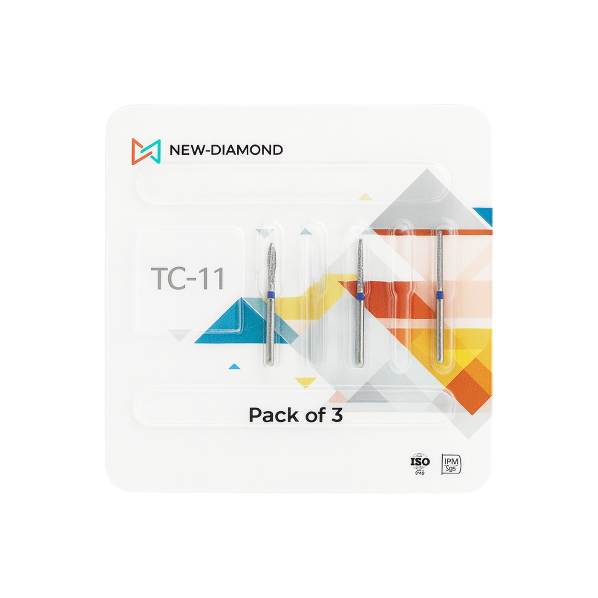 NewDiamond Tapered Cone Diamond Bur TC-11 (Pack Of 3)