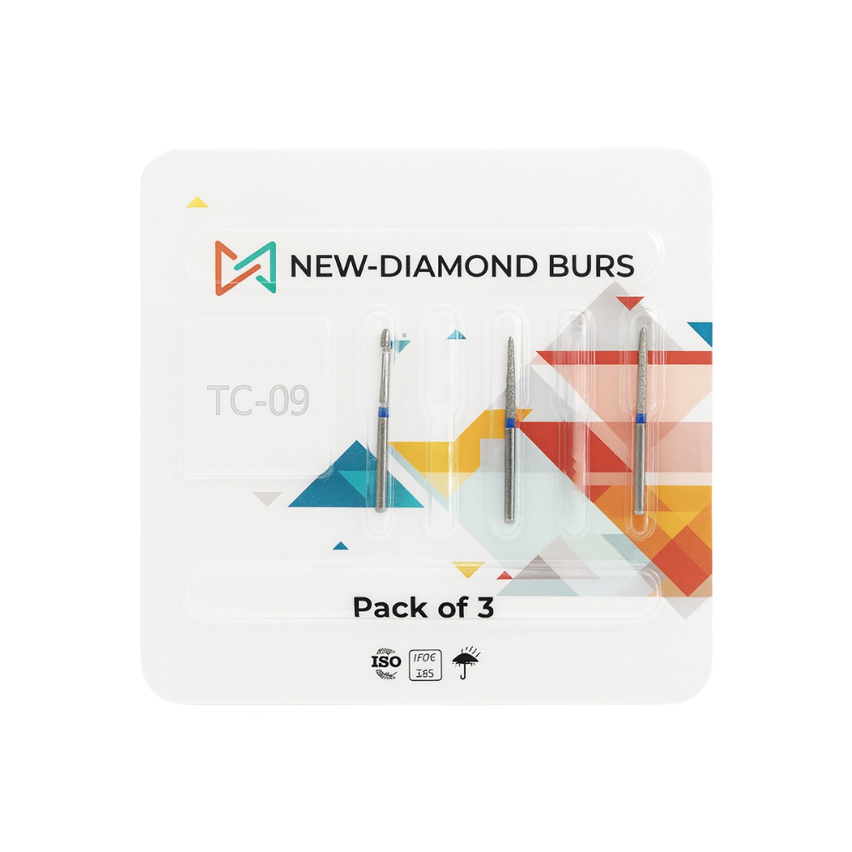 NewDiamond Tapered Cone Diamond Bur TC-09 (Pack Of 3)