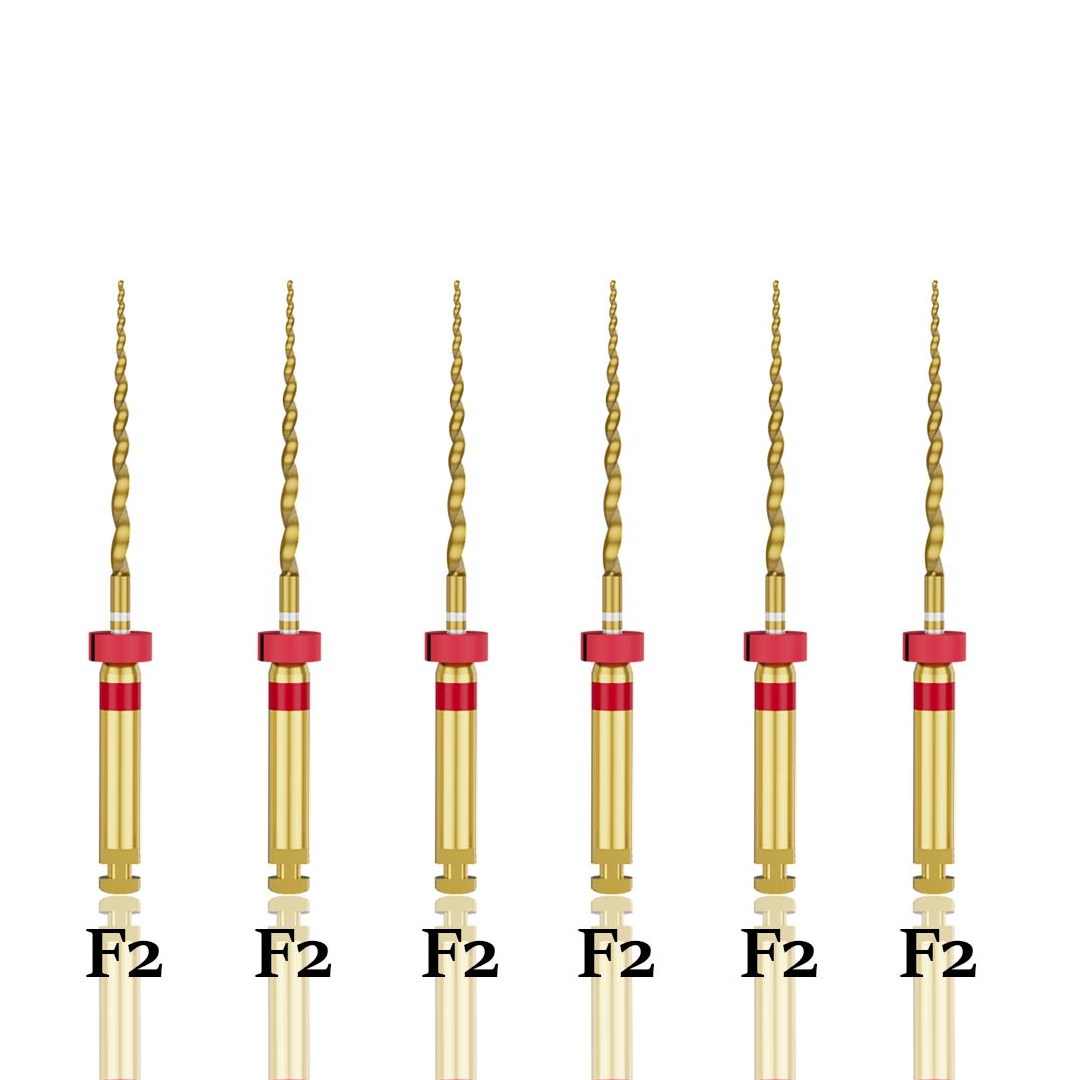 Endo Excellence Nano Gold Rotary Files -21mm F2 (Pack of 6)