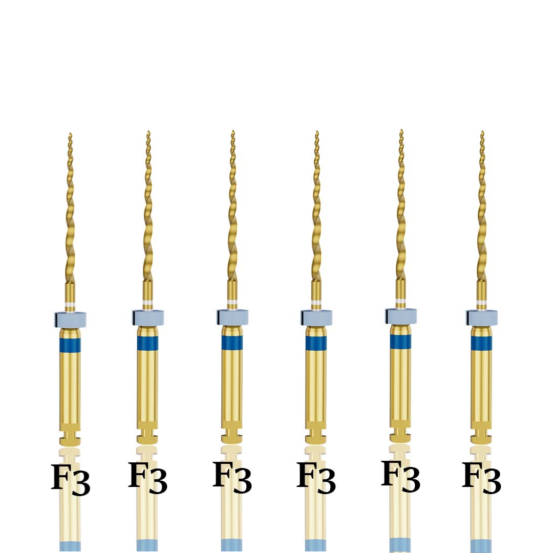 Endo Excellence Nano Gold Rotary Files -21mm F3 (Pack of 6)