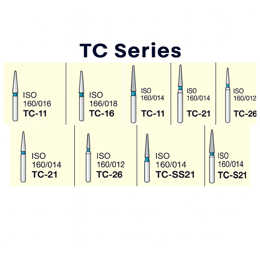 Mani Diamond Airotor and Contra Angle Burs - Taper Conical End / Tc Series